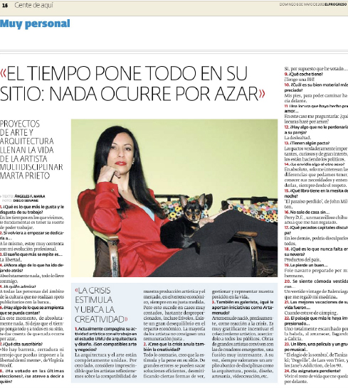 Marta Prieto: «El tiempo pone todo en su sitio; nada ocurre por azar»